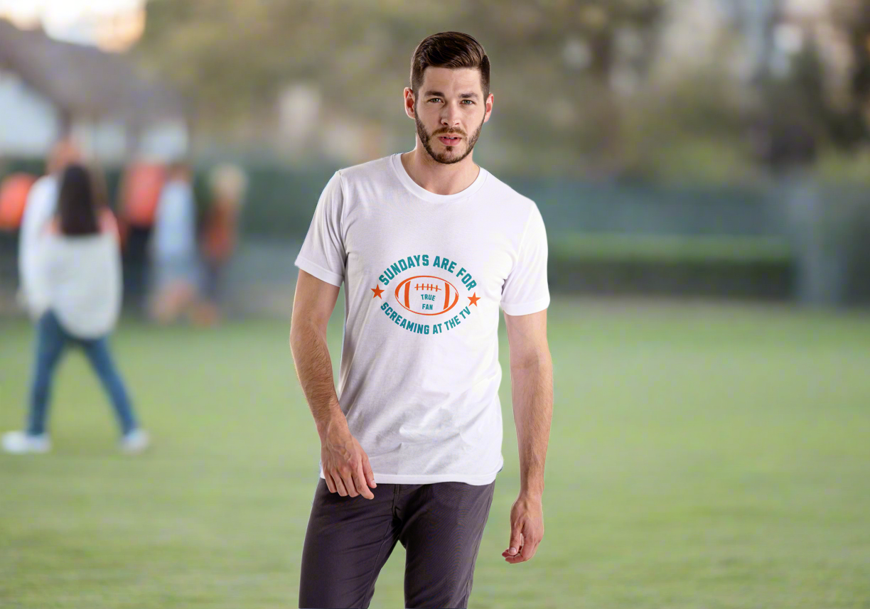 Sundays Are for Screaming at the TV | Funny Football Fan T-Shirt